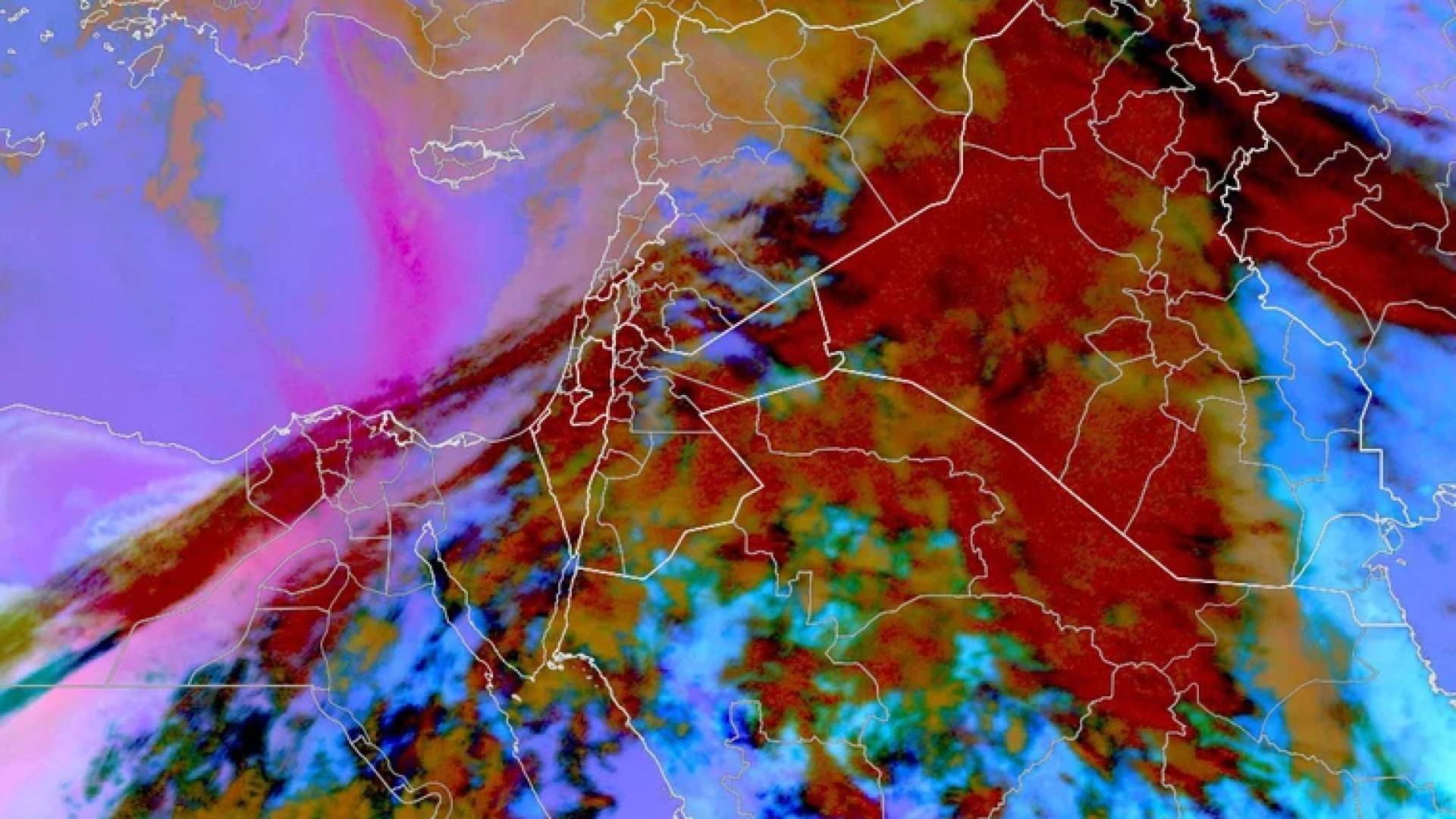 موجة غبار  تتجه من مصر نحو الأردن وتصل مساء مع تزايد تدريجي في الغبار بالأجواء