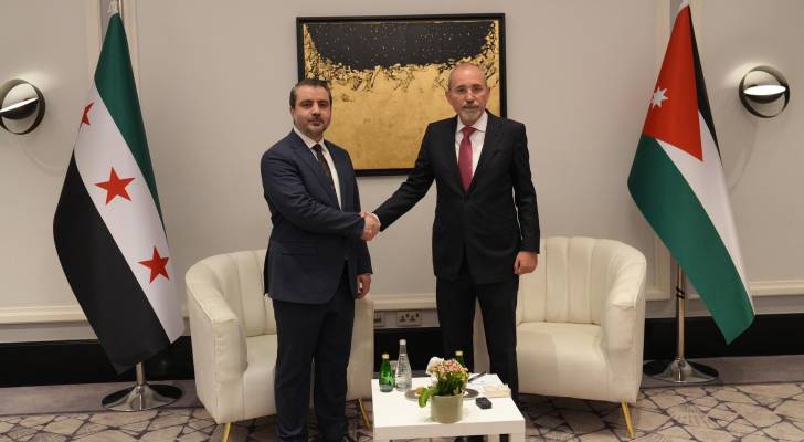 وزير الخارجية وشؤون المغتربين أيمن الصفدي و وزير الخارجية والمغتربين السوري أسعد الشيباني