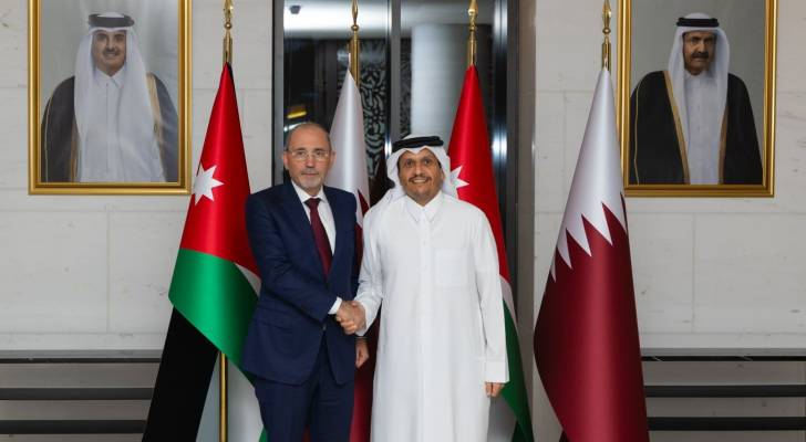 وزير الخارجية وشؤون المغتربين أيمن الصفدي ووزير خارجية قطر محمد بن عبد الرحمن آل ثاني
