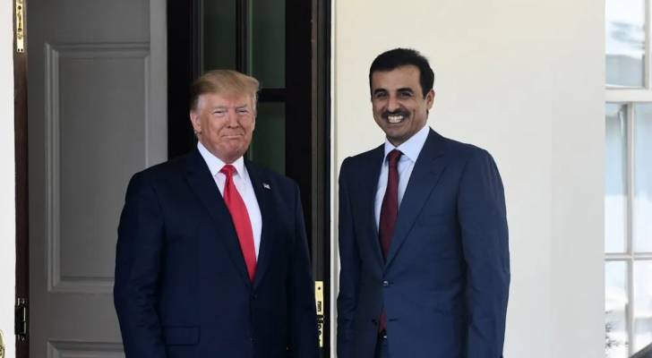 صورة الرئيس الأمريكي مع أمير قطر