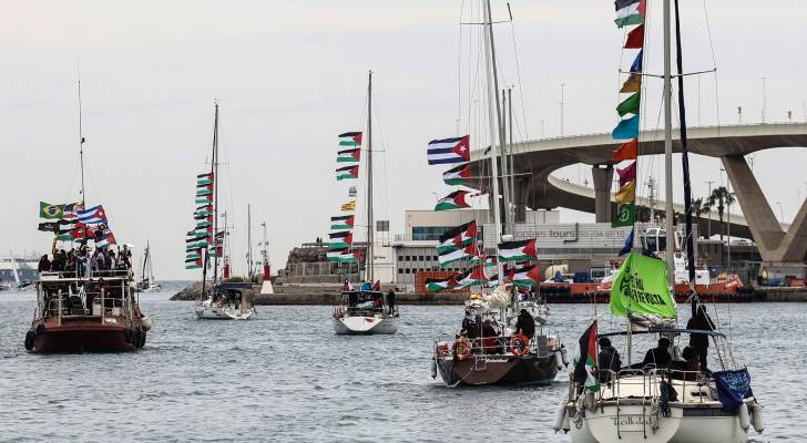 سفن أسطول الصمود المتوجهة إلى غزة
