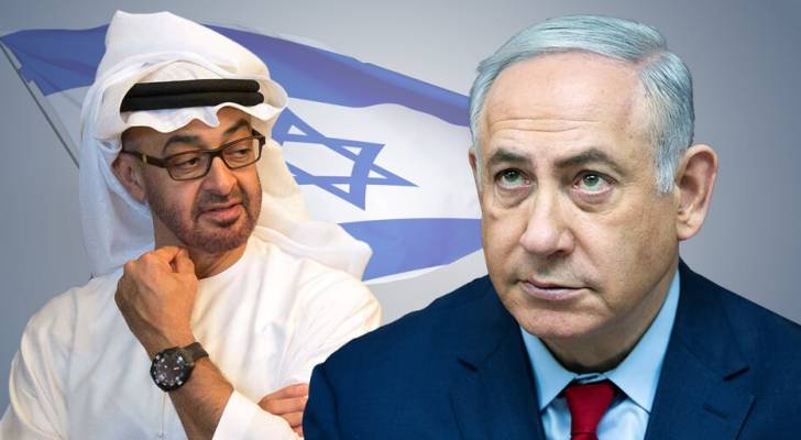 رئيس وزراء الاحتلال بنيامين نتنياهو و رئيس دولة الإمارات الشيخ محمد بن زايد آل نهيان
