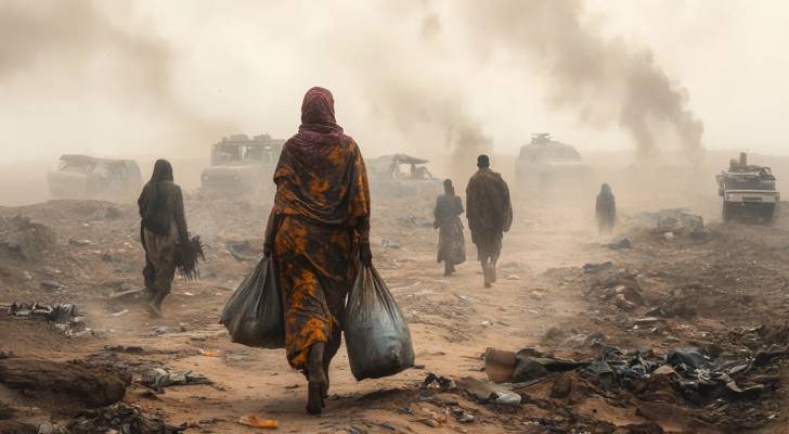 نساء سودانيات يعانن من الحرب