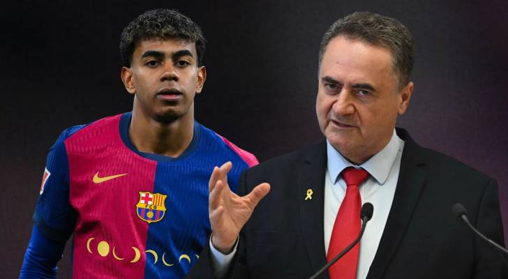 اللاعب الإسباني لامين يامال ووزير دفاع الاحتلال كاتس