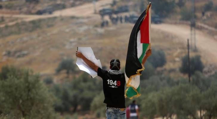 طفل يحمل العلم الفلسطيني