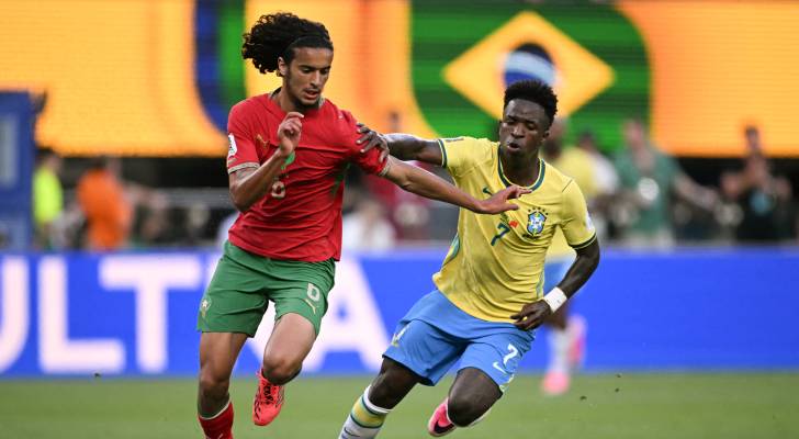 لاعب المنتخب المغربي أيوب بوعدي في لقطة مع فنيسيوس