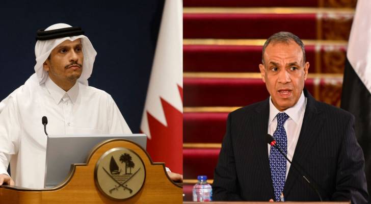 وزير الخارجية القطري ووزير الخارجية المصري