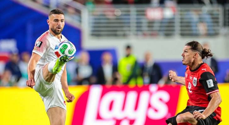 جانب من مباراة منتخب النشامى والنمسا