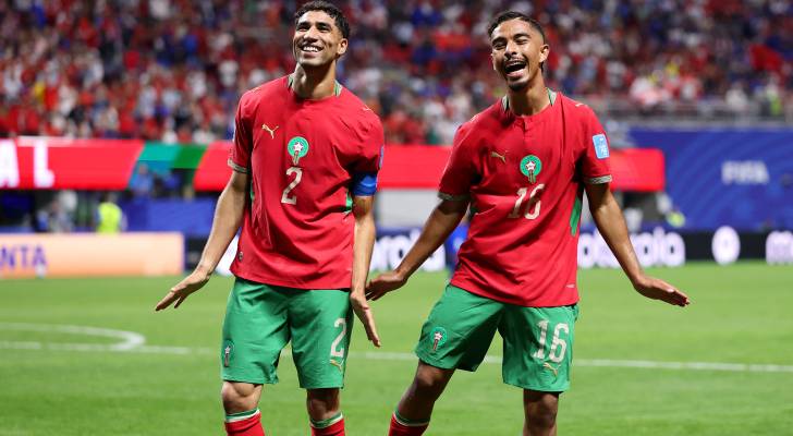 احتفالات لاعبي المغرب
