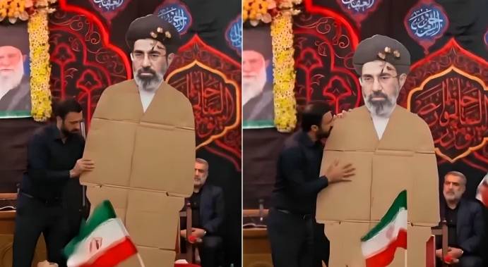 مجسم كرتون لـ مجتبى خامنئي