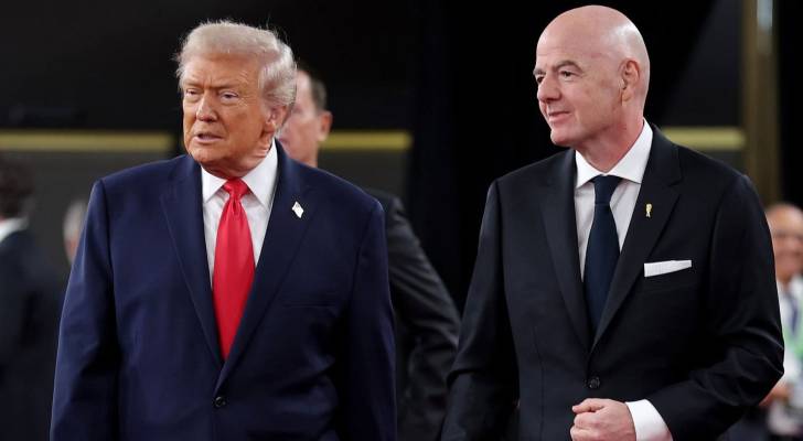 الرئيس الأمريكي دونالد ترمب و رئيس الاتحاد الدولي لكرة القدم، جياني إنفانتينو
