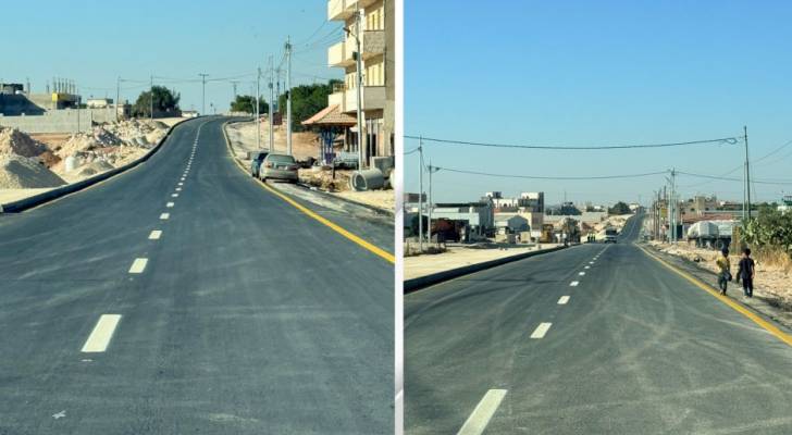 افتتاح المسرب الأيسر من الطريق الملوكي في مادبا لتخفيف التحويلات المرورية