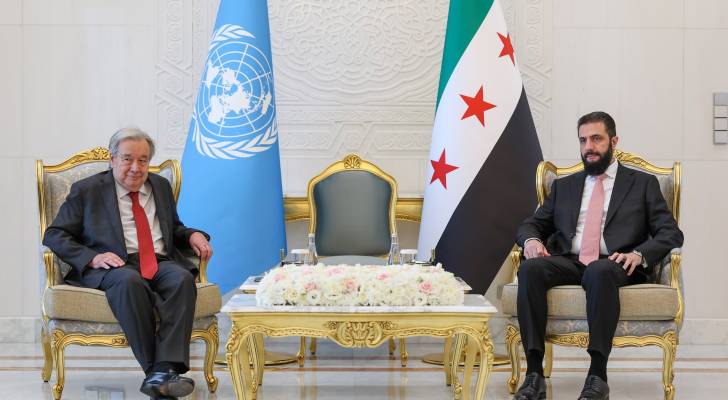الرئيس السوري أحمد الشرع و الأمين العام للأمم المتحدة أنطونيو غوتيريش