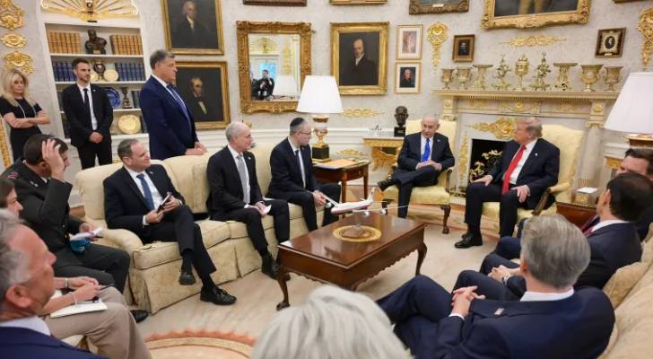 نتنياهو يلتقي الرئيس الأمريكي دونالد ترمب في المكتب البيضاوي بالبيت الأبيض