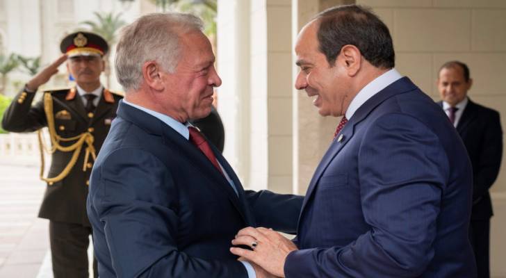 صورة أرشيفية لجلالة الملك عبدالله الثاني والرئيس المصري عبدالفتاح السيسي