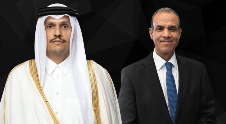 وزير الخارجية القطري الشيخ محمد بن عبد الرحمن آل ثاني ووزير الخارجية المصري بدر عبدالعاطي