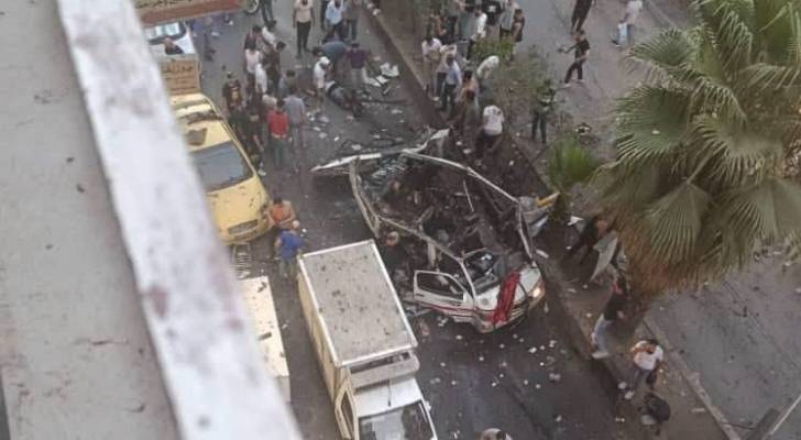 انفجار عبوة ناسفة داخل حافلة في مدينة جرمانا بريف دمشق