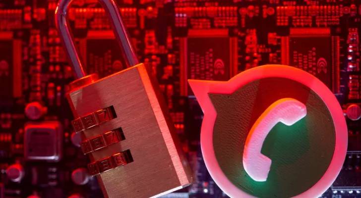 شعار تطبيق واتساب وقفل يشير إلى تدابير الأمان