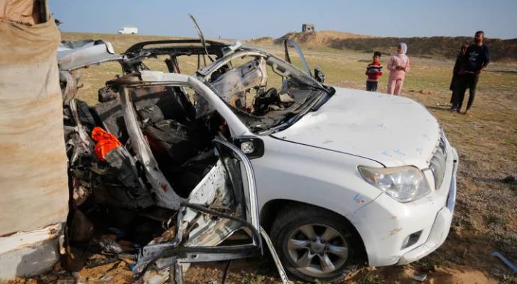 قافلة منظمة المطبخ المركزي العالمي استهدفت في شارع الرشيد جنوب دير البلح وسط قطاع غزة