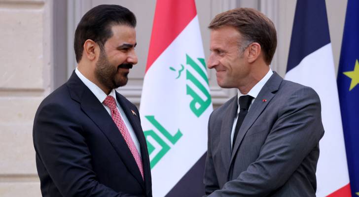 رئيس الوزراء العراقي علي الزيدي والرئيس الفرنسي إيمانويل ماكرون
