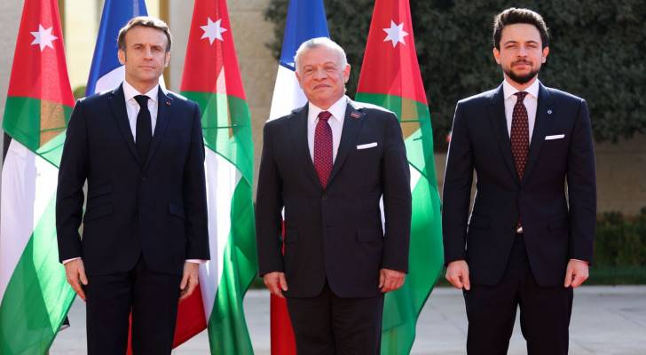 King, Crown Prince receive Emmanuel Macron in Amman