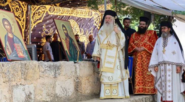 Bishop Christophoros leads prayers for peace at historic tell Mar Elias site in Jordan