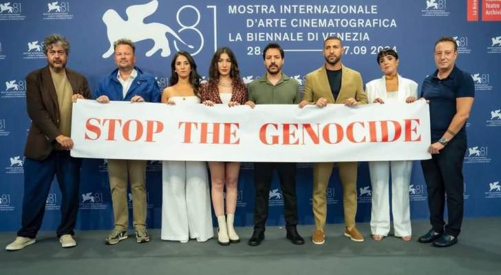 Tunisian film crew protests Gaza genocide at Venice Film Festival