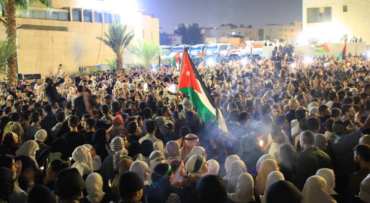 Protesting citizens flock near “Israeli” embassy to protest one year of Gaza aggression