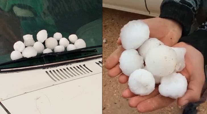 VIDEO: Large hailstones, flash floods strike several regions in Jordan