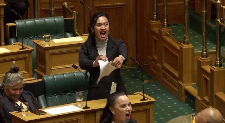 VIDEO: Youngest MP leads Haka protest against New Zealand treaty bill