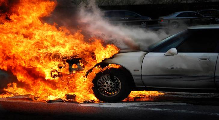 Vehicle fire slows down traffic on Airport Road