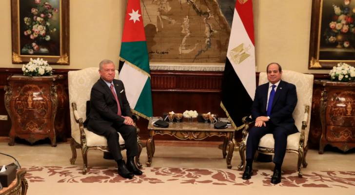 King, Egypt president renew call for ending war on Gaza, reaffirm solidarity with Lebanon