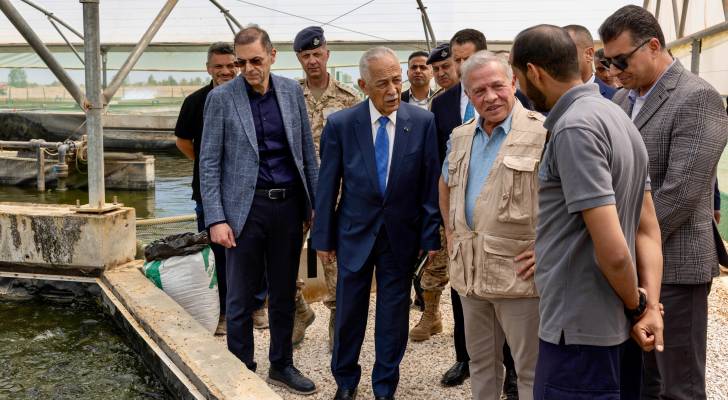 King visits fish farming project in Al Jafr district