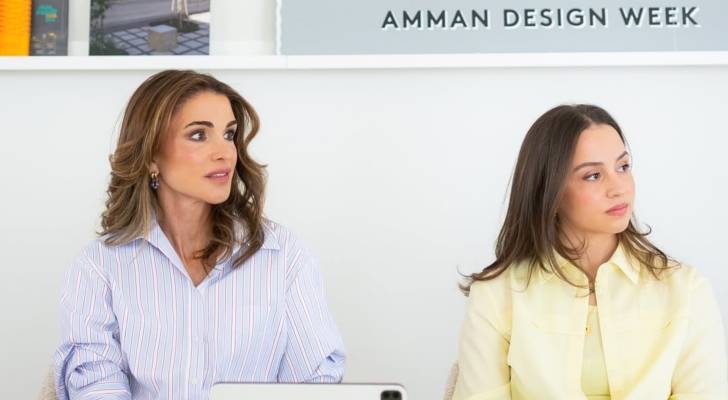 VIDEO: Queen Rania, joined by Princess Iman, meets with Amman Design Week team