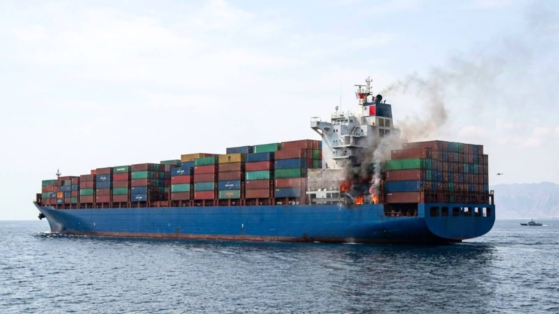 Container ship near UAE struck, causing small fire: UK maritime agency