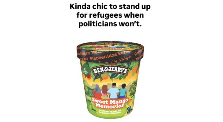 "When politicians won't," Ben & Jerry’s support refugees