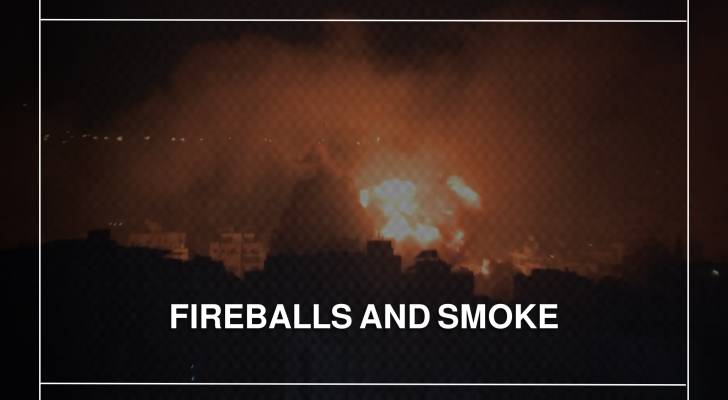 Fireballs and smoke engulf Beirut due to Israeli Occupation strikes