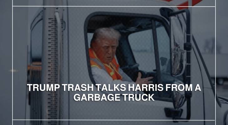 Trump trash talks Harris from a garbage truck