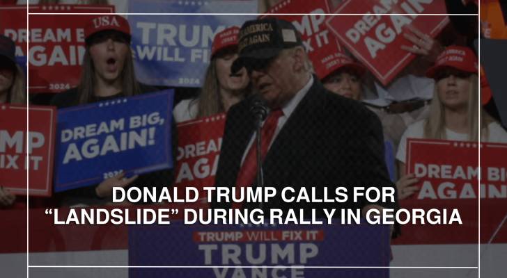 Donald Trump calls for “landslide” during rally in Georgia