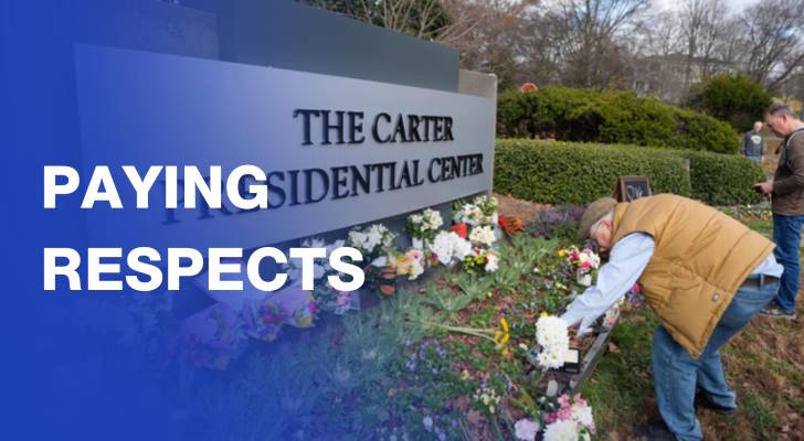 People line up outside Carter Center to pay respects to former US president