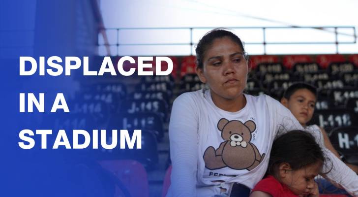 Colombian stadium packed with thousands fleeing guerrilla violence