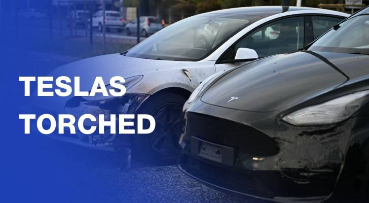 Dozen Teslas torched outside French dealership near Toulouse