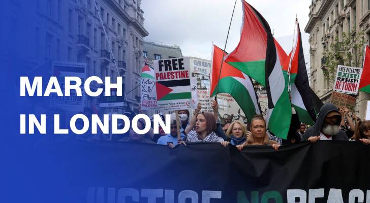 Thousands of pro-Palestine protesters march in London
