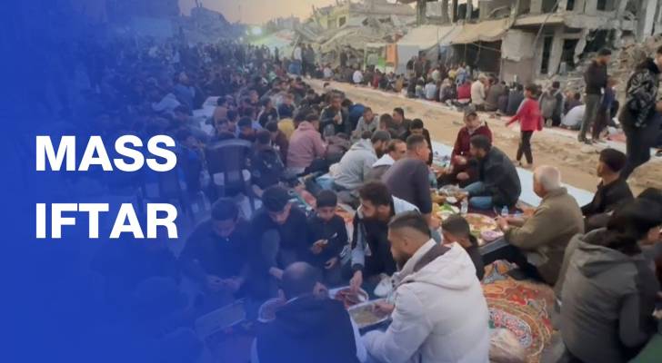 Mass Ramadan iftar meal amid rubble in Gaza's Beit Lahia