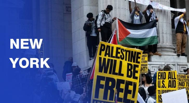 Hundreds protest in New York supporting Mahmoud Khalil