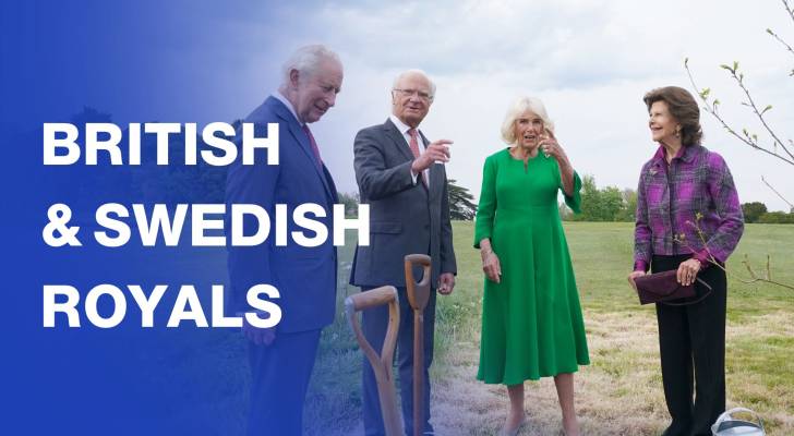 British and Swedish royals plant an oak tree at Windsor Castle