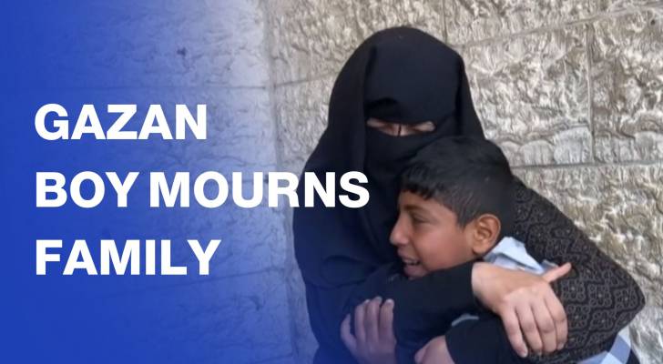 Boy mourns family killed in “Israeli” strike on Gaza