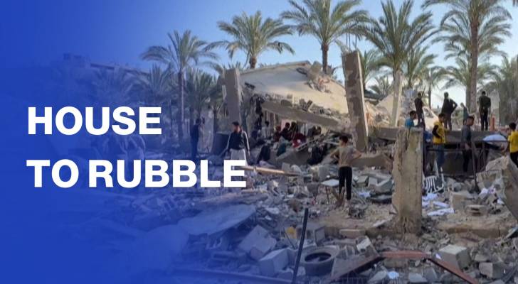 Deadly “Israeli” strike reduces house to rubble in Gaza
