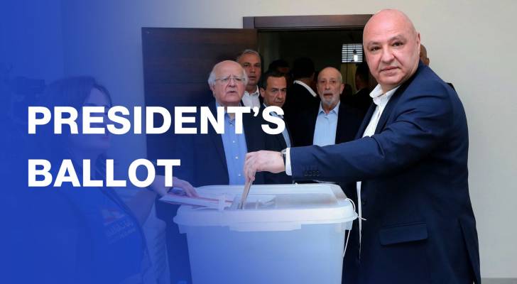 Lebanese President Joseph Aoun casts his vote in municipal elections