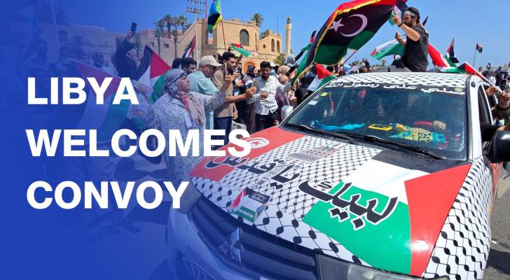 Libyans welcome Gaza-bound aid convoy in Tripoli